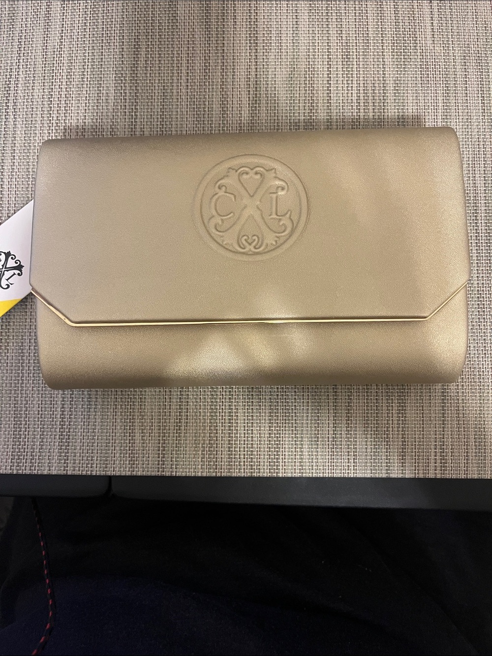 NWT CXL by Christian Lacroix Madison Smooth Clutch Bag – Champagne Gold